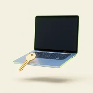 Laptop and key icon representing software licences category on SubsHub